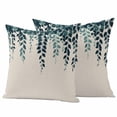 thumbnail image 1 of Spring Leaves Outdoor Waterproof Pillow Covers, Farmhouse Simple Botanical Plants Vines Decorative Square Throw Pillowcase Sofa Cushion Sham for Patio/Couch/Chair, 26"x26" 2 Pack, 1 of 8