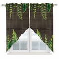 thumbnail image 1 of Spring Leaves Swag Curtains for Kitchen/Bedroom/Living Room, Pastoral Garden Botanical Brown Wooden Scalloped Curtains 63 Inch Long, Window Swag Topper Curtains Valances 2 Panels Set 36"x63", 1 of 8