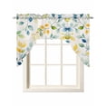 thumbnail image 1 of Spring Leaves Swag Valances for Windows, Small Curtains Drapes, Colorful Botanical Eucalyptus Vines Plants Kitchen Window Curtains Over Sink Window Treatment Valance for Bedroom/Bathroom 56"x36", 1 of 5