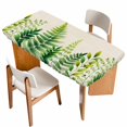 thumbnail image 1 of Spring Leaves Table Cloths for 3 Foot Rectangle Tables, Pastoral Garden Botanical Rustic Burlap Patio Waterproof Elastic Fitted Tablecloths, Washable Rectangular Table Cover for Camping, 1 of 8