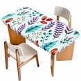 thumbnail image 1 of Spring Leaves Table Cloths for 4 Foot Rectangle Tables, Watercolor Leaf Botanical Nature Light Blue Patio Waterproof Elastic Fitted Tablecloths, Washable Rectangular Table Cover for Camping, 1 of 8