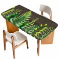 thumbnail image 1 of Spring Leaves Table Cloths for 5 Foot Rectangle Tables, Pastoral Garden Botanical Brown Wooden Patio Waterproof Elastic Fitted Tablecloths, Washable Rectangular Table Cover for Camping, 1 of 8
