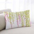 thumbnail image 1 of Spring Leaves Throw Pillow Covers, Green Pink Pastoral Botanical Branches Soft Breathable Pillow Cases with Invisible Zipper for Sleeping, Small Pillowcases for Couch Bed Sofa Chair 16x24 Inches, 1 of 9