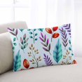 thumbnail image 1 of Spring Leaves Throw Pillow Covers, Watercolor Leaf Botanical Nature Light Blue Soft Breathable Pillow Cases with Invisible Zipper for Sleeping, Small Pillowcases for Couch Bed Sofa Chair 16x24 Inches, 1 of 9