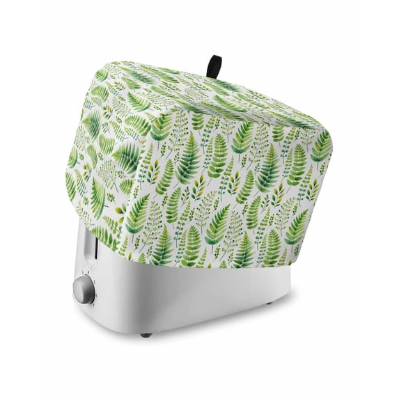Spring Leaves Toaster Cover 2 Slice, Small Kitchen Appliance Covers, Pastoral Garden Botanical Watercolor Toaster Oven Cover with Loop, Bread Machine Cover Polyester Dust Cover Protection
