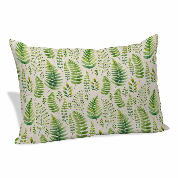 Spring Leavse Pillow Covers, Linen Long Throw Pillow Case, Pastoral Garden Botanical Rustic Burlap Holiday Pillow Protector Decorative Cushion Cover for Living Room/Bedroom 20" x 36"