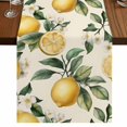 thumbnail image 1 of Spring Lemon 120 Inch Table Runner, Summer Flower Leaf Branch Nature Fruit Farmhouse Dresser Scarf Cotton & Linen Tablerunner for Dining/Kitchen Island/Holiday Party Décor 13" x 120", 1 of 9