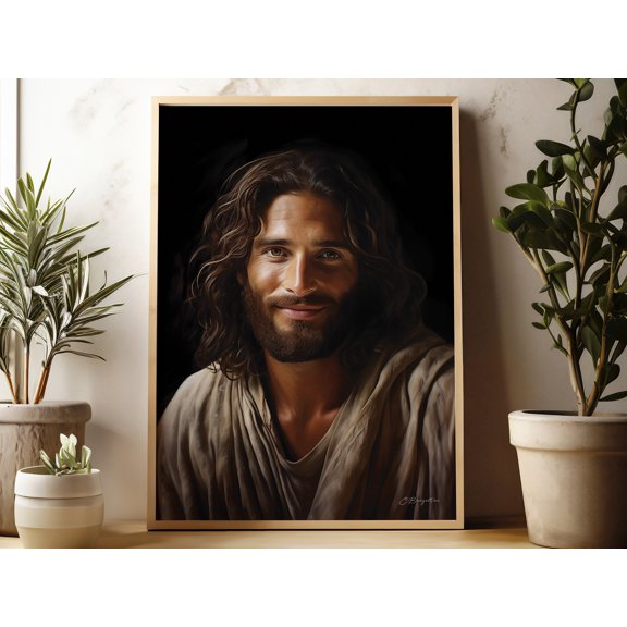 Spring Of Life | Handmade Fine Art Print | Jesus Christ Portrait | God Peace Print Wall Art | Jesus Embracing Woman Ms Of Mercy Warm Present Vintage UNFRAMED Poster Size 24x36