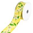 thumbnail image 1 of Spring Lillies Faux Linen Wired Ribbon, 1-1/2-Inch, 10-Yard - Yellow, 1 of 1