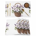thumbnail image 1 of Spring Lily Placemats Set of 6, Watercolor Retro White Purple Flower Green Leaf Plant Non-Slip Place Mats Washable Table Mats for Kitchen Dining Table Decorations Indoor/Outdoor, 1 of 9