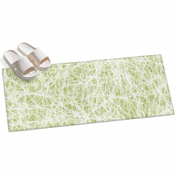 Spring Lime Green Cobweb Hallway Runner Rug 2x6 Washable Non Slip Kitchen Runner Rug for Bedside Bathroom Abstract Minimalist Lines Indoor Floor Carpet Area Rugs for Living Room Bedroom Office
