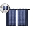 thumbnail image 1 of Spring Linen Textured Kitchen Window Curtains over Sink 25×30 Inch Length Semi Sheer Farmhouse Small Curtains for Cafe Bathroom Basement, Short Rod Pocket Tier Curtains 2 Panels, 1 of 4