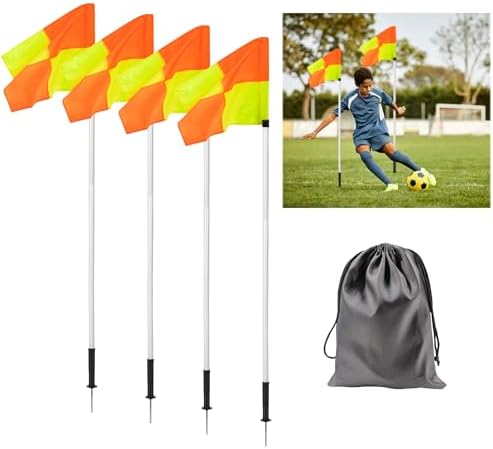 Soccer Corner Flags Corner Flags Set For Soccer Field With 4pcs Square Flags 4pcs 2 Section 1 5m 551217
