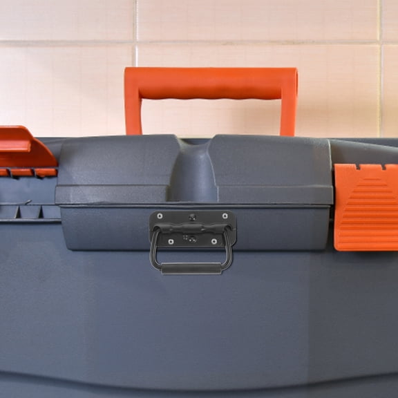 Toyandona Spring Loaded Flush Mounted Door Handle Black Stainless Steel 4Pcs