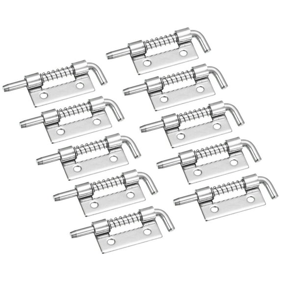 Spring Loaded Latch Pin, 10 Pack 1.97" - 304 Stainless Steel Spring Latch, Left-Handed with Hole (Silver)