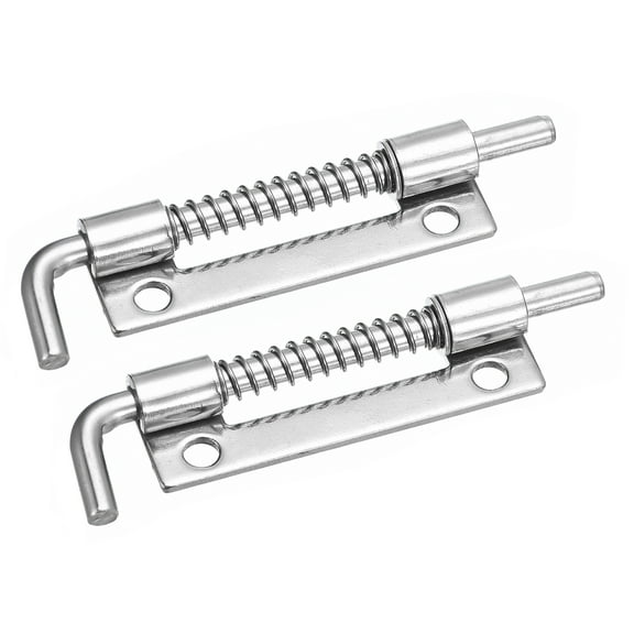 Spring Loaded Latch Pin, 2 Pack 3.35" - 304 Stainless Steel Spring Latch, Right-Handed with Hole (Silver)