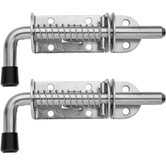 Spring Loaded Latch Pin, 304 Stainless Steel Barrel Bolt Thickened 2mm Door Lock, 5 Inch Brushed Finished(2 Pack), HSB300-P2