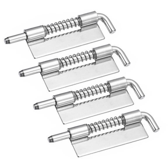 Spring Loaded Latch Pin, 4 Pack 3.46" - 304 Stainless Steel Spring Latch, Left-Handed without Hole (Silver)