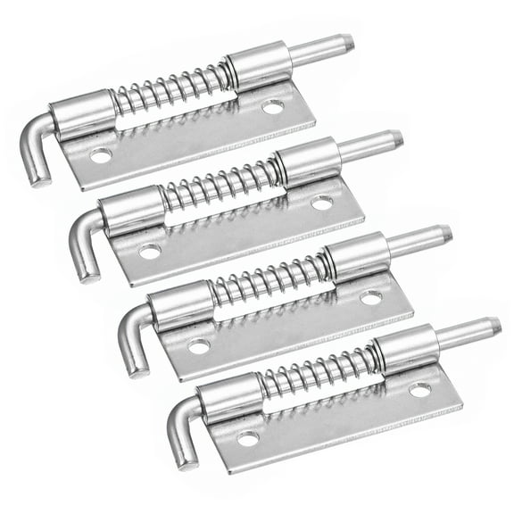 Spring Loaded Latch Pin, 4 Pack 3.46" - 304 Stainless Steel Spring Latch, Right-Handed with Hole (Silver)