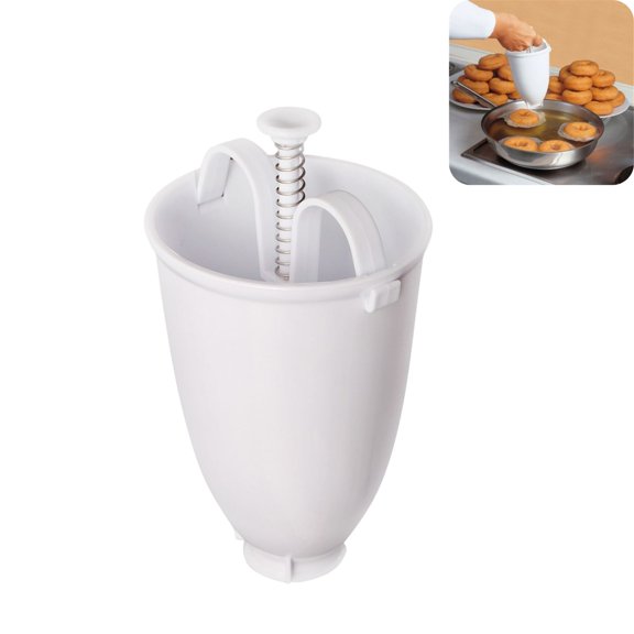 Spring Loaded Manual Donut Batter Dispenser, Hand Squeeze Plastic Doughnut Maker Tool, Reusable Non-Stick Pastry Mold for Homemade Donuts Pancakes DIY Kitchen Breakfast Baking