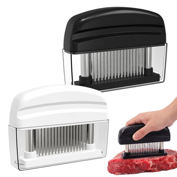 Spring Loaded Meat Tenderizer Tool Professional 48 Blade Meat Tenderizer with Stainless Steel Needle Blades Handheld Steak Tenderizer for Beef Chicken Pork Marinade Cooking Kitchen