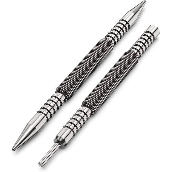 Spring Loaded Nail Set Tools,2-PCS Dual Head Nail Setter and Hinge Pin Punch Set, Hammerless 1/16& 3/32Spring Nail Set, Super Strong Force Door Pin Removal Tool