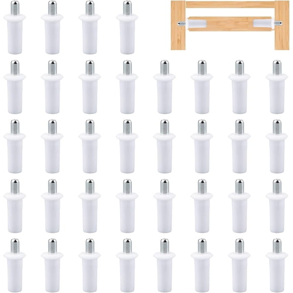Spring Loaded Repair Pins, 36Pcs Plastic Blinds Repair Pins Cabinet Door Repair Pins Cabinet Furniture Shelf Pins Support, Dia. 6.5mm/0.26 in (White)