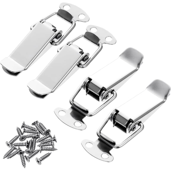 Spring Loaded Toggle Latch 4 Pcs Stainless Steel Silver Small Tension Clasp Catch Clip Lock Cabinet Toolbox