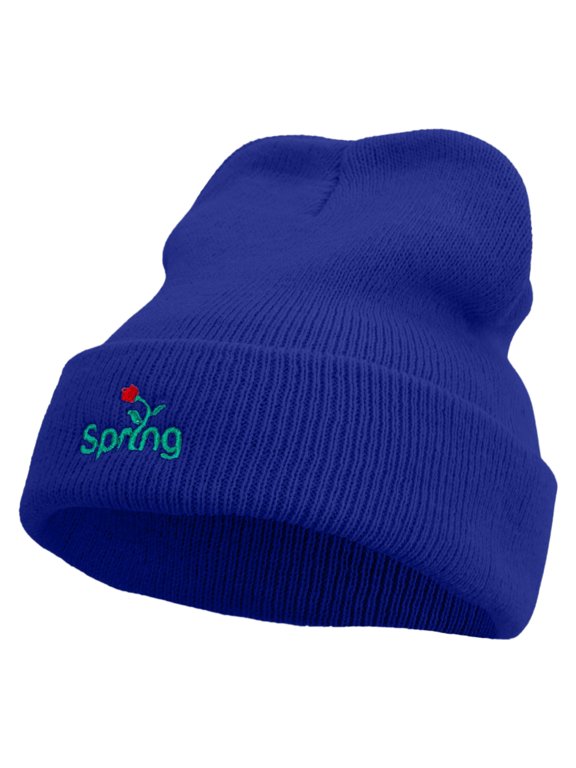 Spring Logo Embroidered Super Stretch Knit Watch Cap Beanie - Royal OSFM