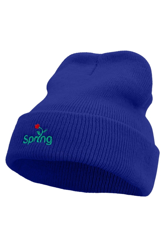 Spring Logo Embroidered Super Stretch Knit Watch Cap Beanie - Royal OSFM