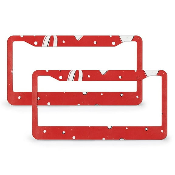 Spring Love Heart License Plate Cover 2 Pieces Wedding Anniversary Decor Gift License Plate Frames Cover Holders for Women 2 Round Holes Quality Aluminum Metal License Plate Frame