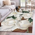 thumbnail image 1 of Spring Magnolia Blossom Area Rugs 3'x5', Small Throw Rugs for Living Room Bedroom, White Flowers Leaves Plants Country Indoor Outdoor Rug Non-Slip Low Pile Carpet Runner Reversible Floor Mats, 1 of 8