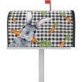 thumbnail image 1 of Spring Mailbox Cover Magnetic Mailbox Wraps, Easter Spring Bunny Carrot Black White Plaid Mailbox Covers Large Size 21x25.5 Inch Mail Wrap Post Letter Box Decoration for Outdoor Gardern Yard, 1 of 6