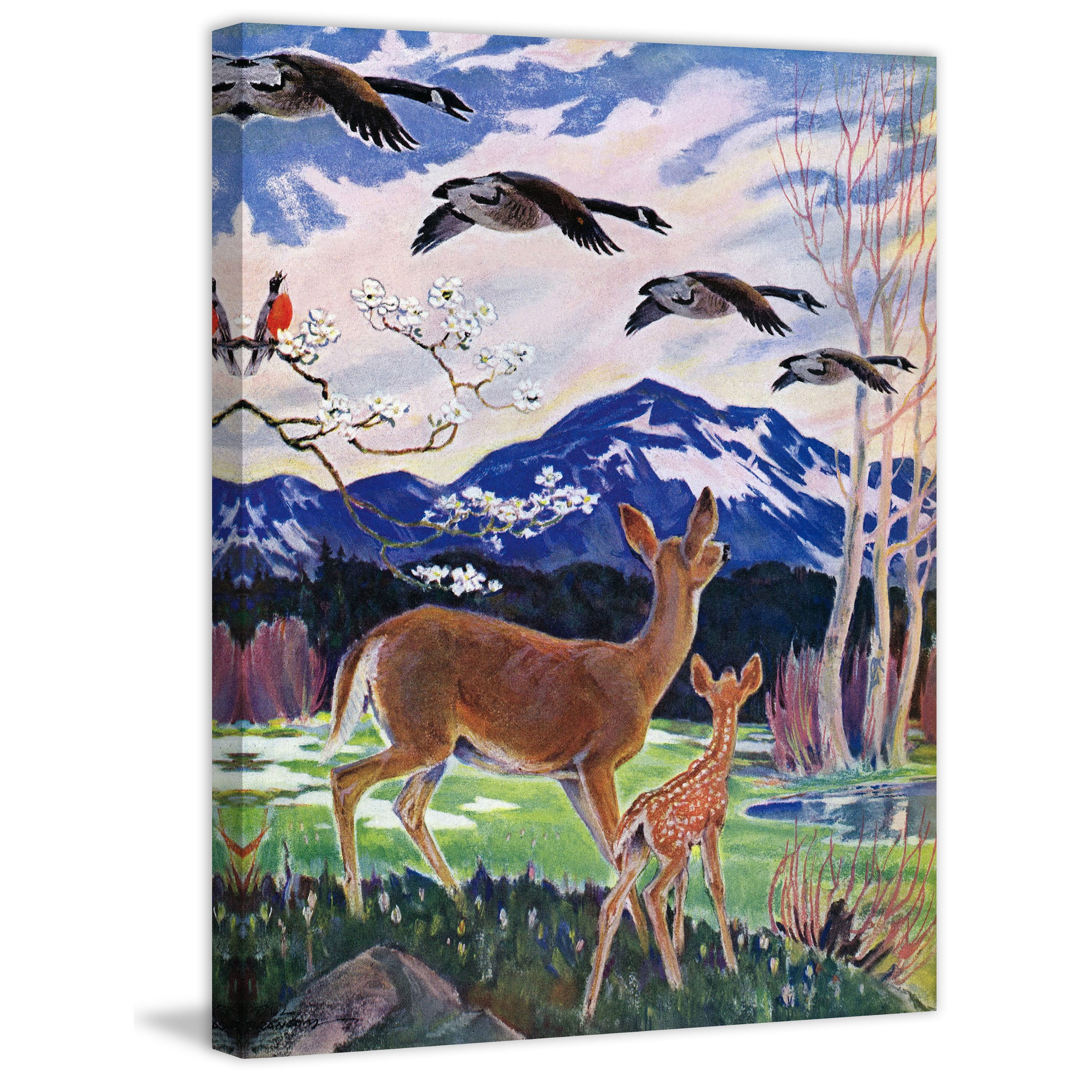"Spring Meadow" Painting Print on Wrapped Canvas