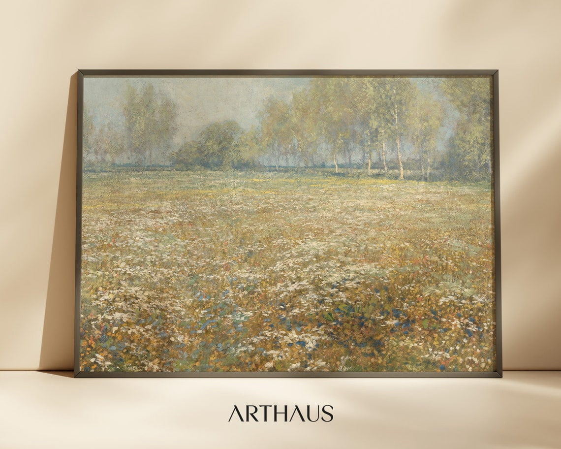 Spring Medoq Spring Meadow Wall Art Print, Dutch Vintage Country Landscape Decor ...