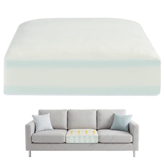 Spring & Memory Foam Couch Cushion Replacement, 22"x22"x6" Sofa Cushion, Washable Cover, Non-Sagging Sofa Support for Sagging Cushions, White