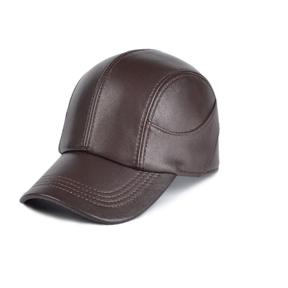 Spring Men Brown/Black Color Real Leather Baseball Caps Sheepskin Men Ladies Youth Duck Tongue Dads Hats Hip Pop Bonnet ,Durable Quality