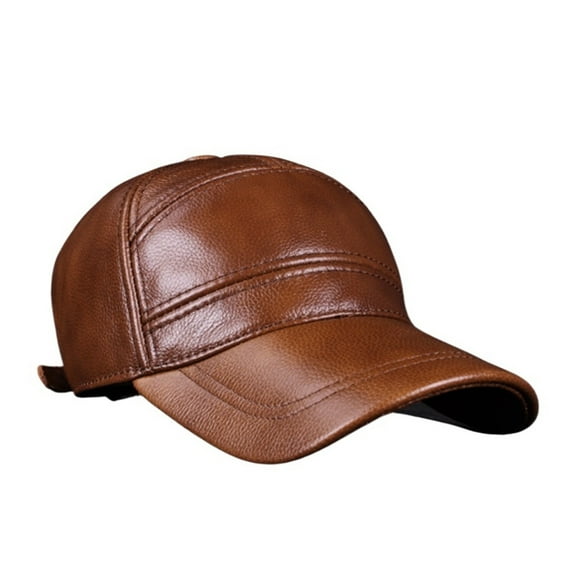 Spring Men Genuine Leather Baseball Caps Cowhide Men Youth Duck Tongue Dad Hats Bomber Flying Cap