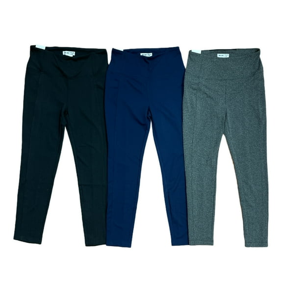 Spring + Mercer Textured Pull On Pants, Ankle Length, Polyester & Spandex (Navy Jacquard, Large)