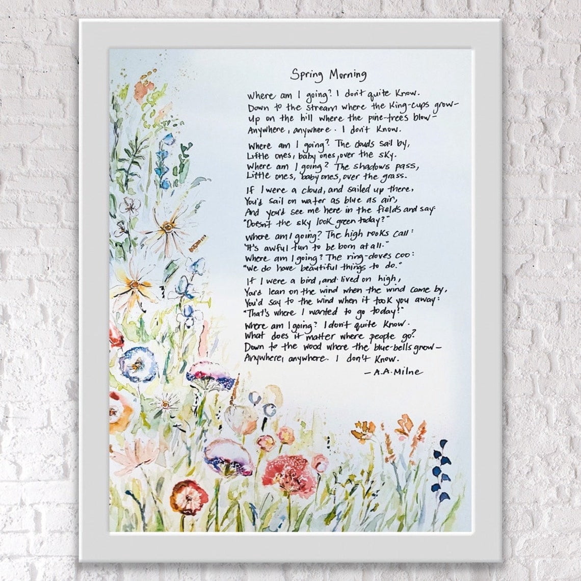 Spring Morning By Aa Milne Poem Wall Art Print, Where Am I Going ...