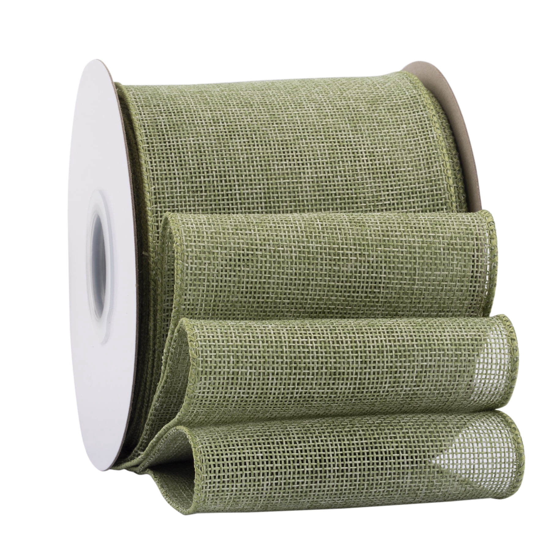 Making Ripstop Ribbon Spring Moss Burlap Wired Ribbon, 1