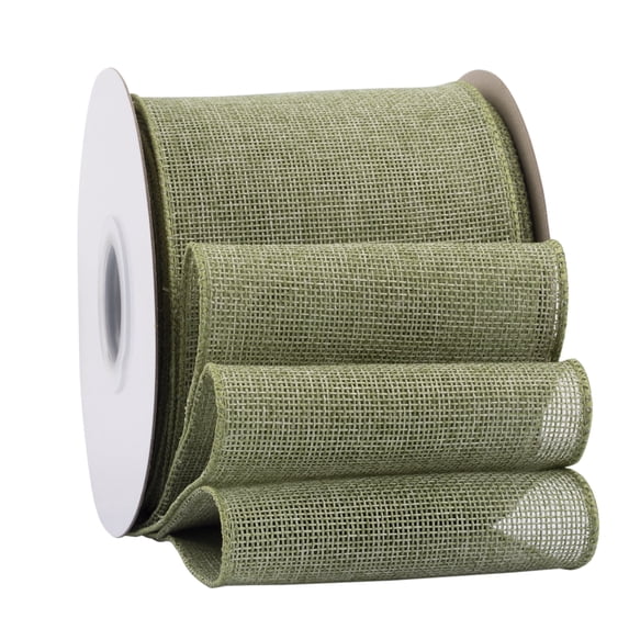 Making Ripstop Ribbon Spring Moss Burlap Wired Ribbon, 1
