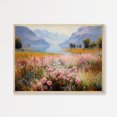 Spring Mountain Landscape Wall Art Print, Flower Field Lake House Home ...