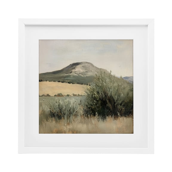 Stupell Industries Spring Mountain Meadow Landscape White Framed Print Under Glass, design by Petal Prints Design