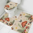 thumbnail image 1 of Spring Mushroom Bathroom Rugs Set Daisy Butterfly Leaf Farmhouse Non Slip Absorbent Soft Bath Mats 3 Piece Set with Bathroom Rug, U-Shaped Floor Mat, Toilet Seat Cover Large Size, 1 of 9