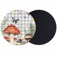 thumbnail image 1 of Spring Mushrooms Coasters Set of 2, Absorbent Coasters for Drinks, Farmhouse Pastoral Botanical Gray Plaid Coaster for Desk Coffee Table Protection, Home Decor House Warming Gifts 4", 1 of 8
