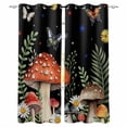 thumbnail image 1 of Spring Mushrooms Kitchen Curtains Farmhouse Pastoral Botanical Stars Rustic Cafe Short Curtains for Bathroom Blackout Window Curtain Small Window Treatment Drapes for Bedroom Living Room 52"x45"x2, 1 of 9