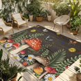 thumbnail image 1 of Spring Mushrooms Outdoor Rug for Patio/Deck/Porch, Non-Slip Large Area Rug 3 x 5 Ft, Farmhouse Pastoral Botanical Brown Wood Indoor Outdoor Rugs Washable Area Rugs, Camping Rug Carpet Runner, 1 of 8