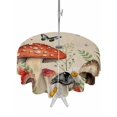 thumbnail image 1 of Spring Mushrooms Outdoor Tablecloth - 60 Inch Round Dining Table Cover, Farmhouse Pastoral Botanical Rustic Waterproof Outdoor Table Cloth with Umbrella Hole & Zipper for Picnic/Patio/Party, 1 of 7