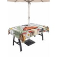 thumbnail image 1 of Spring Mushrooms Outdoor Tablecloth - 60x84 Inch Rectangle Dining Table Cover, Farmhouse Pastoral Botanical Gray Plaid Waterproof Outdoor Table Cloth with Umbrella Hole & Zipper for Picnic/Patio, 1 of 7